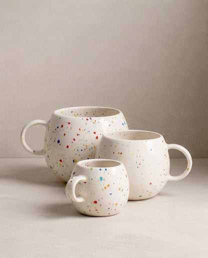 White Ball Mug 8.5oz / 250ml stoneware ceramic — Party Collection