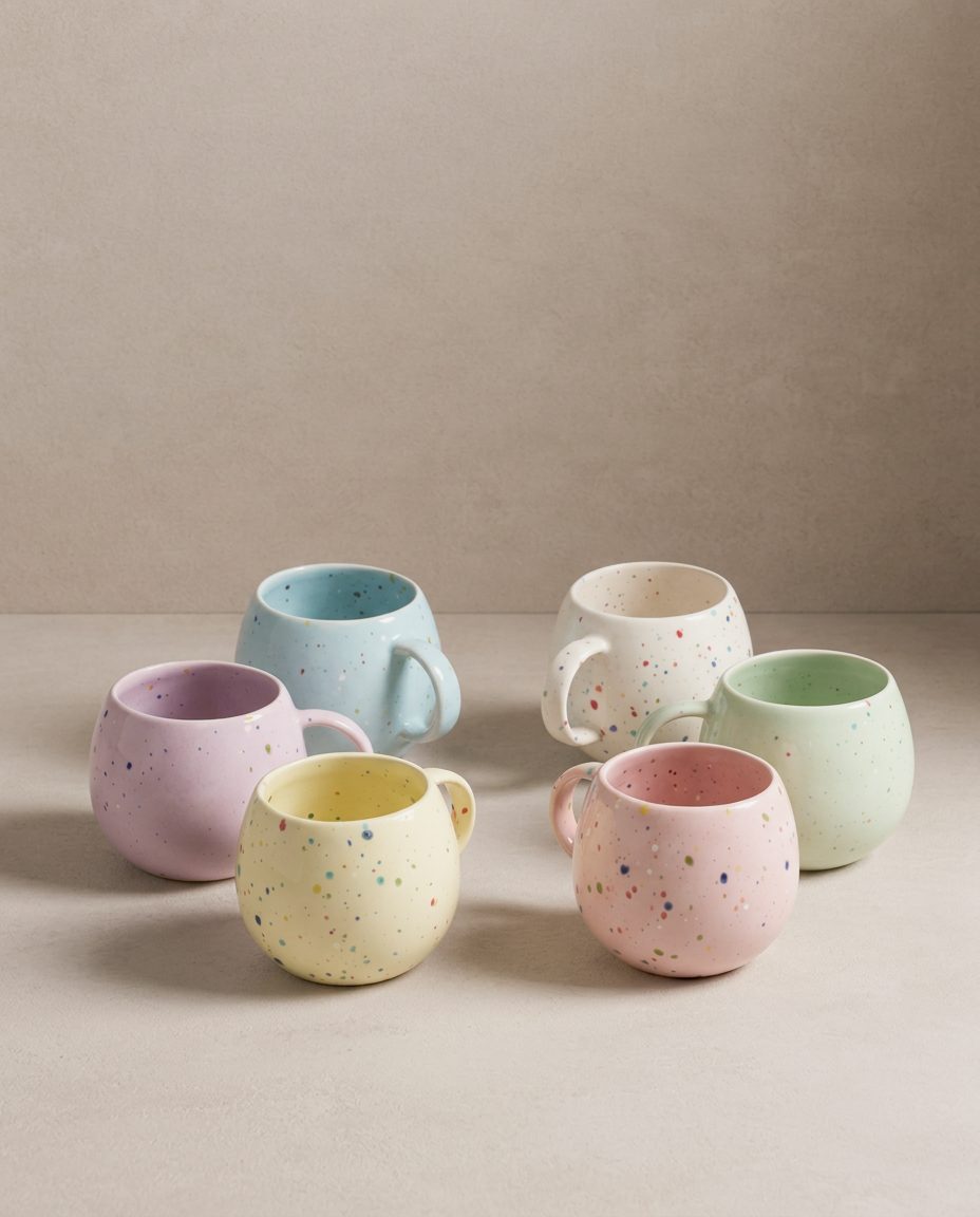 White Ball Mug 8.5oz / 250ml stoneware ceramic — Party Collection