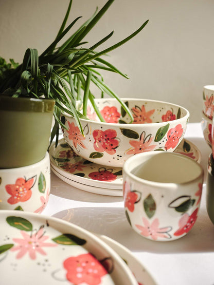 Hand-Painted Floral Coffee Cup - Unique Porcelain Design