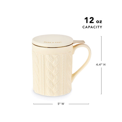 Annette Knit Ceramic Tea Mug & Infuser